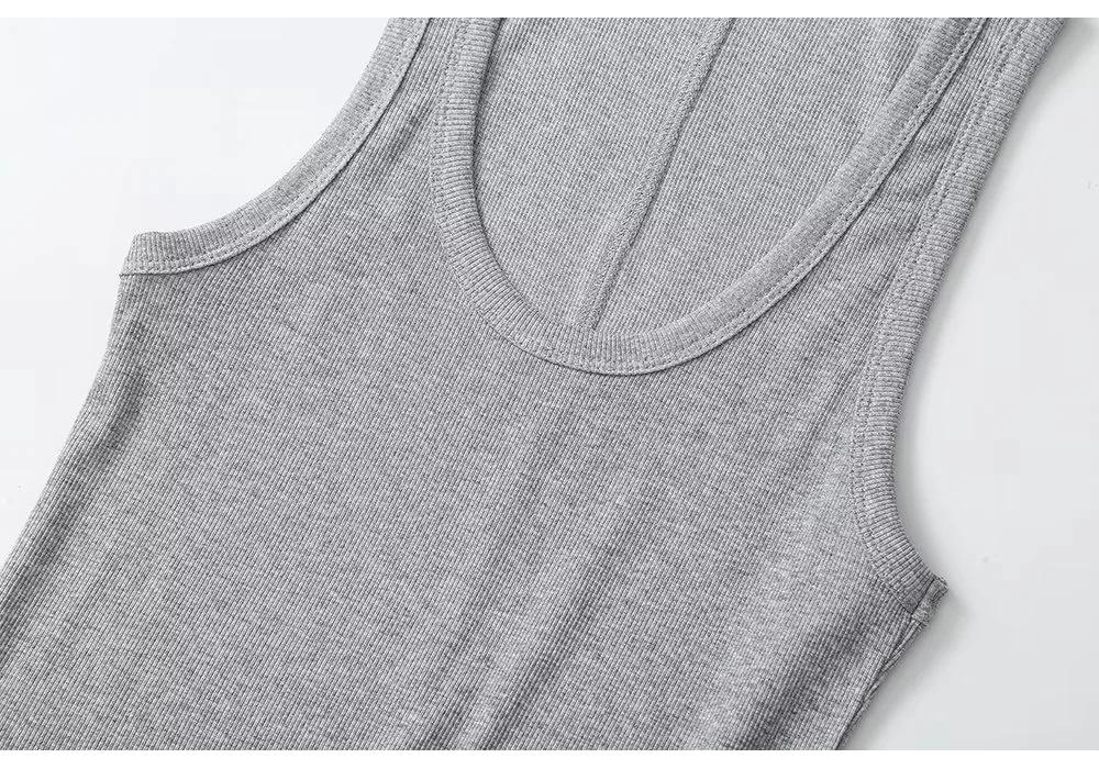 2024 European Women's Casual Fashion: French Style Versatile Ribbed Tank Top