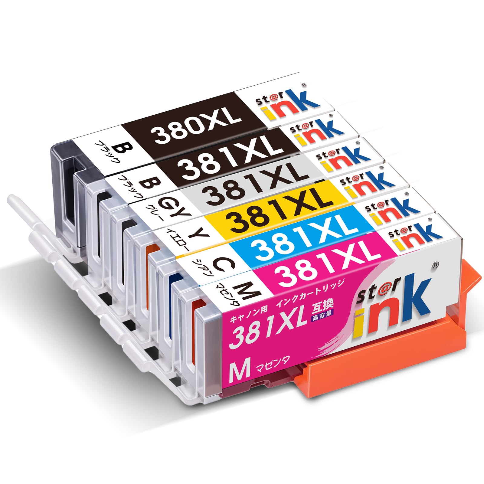 

Canon Compatible Ink Cartridges Set for Individually with Remaining by Starink BCI-381XL, BCI-380XL, 6-Color (PGBK/BK/GY/C/M/Y) 381, 380, TS8130,