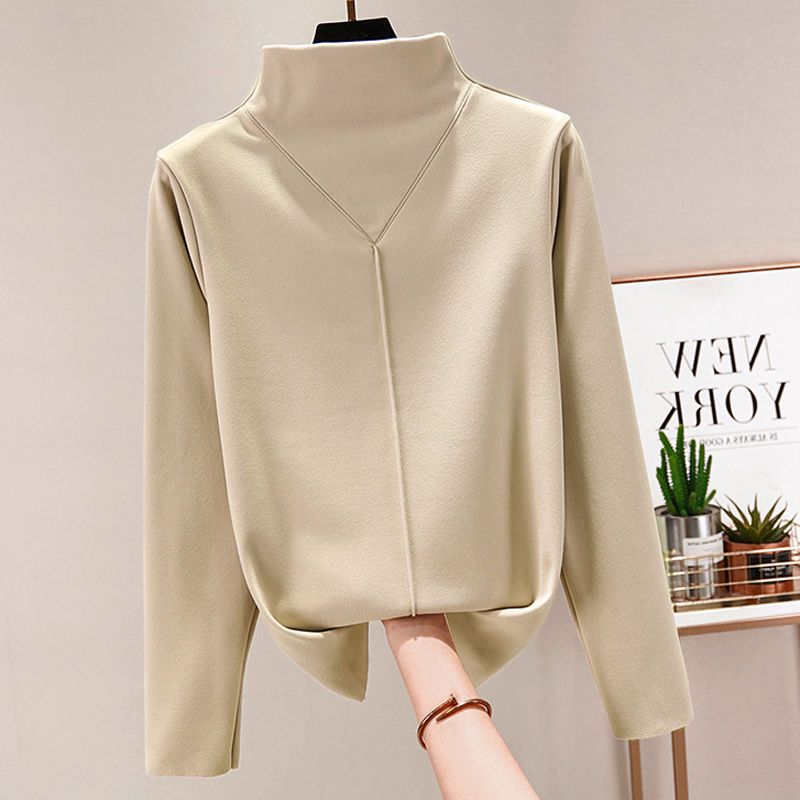 Womens Sweaters Fall Long Sleeve Ribbed Knit Pullover Loose Mock Neck Lightweight Casual Sweater Tops