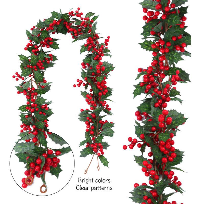 Artificial Green Plant Rattan Atmosphere Decoration Christmas Flowers European And American Party Home Decoration Christmas Artificial Rattan