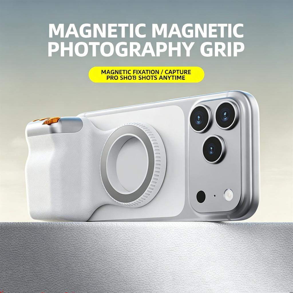 Magnetic Phone Camera Shoot Hand Grip Remote Control Shooting Assistant Stabilizer for Zoom Photography Phone Shooting Accessory