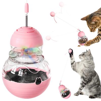 Juguetes para gatos, vaso para gatos, juguete interactivo con comida para gatos, pelotas de resorte, entrenamiento de agilidad para gatitos, dispensador de comida con fugas, juegos para mascotas