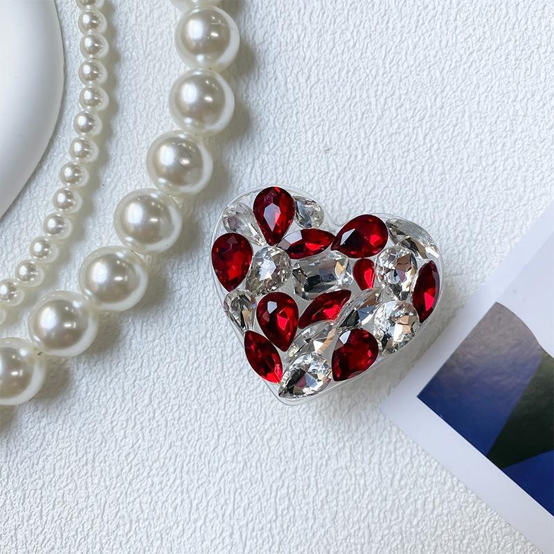 

Mobile Phone Airbag Holder Luxury Rhinestone High-End Love Adhesive Retractable Desktop Back Sticker Stable Support Frame