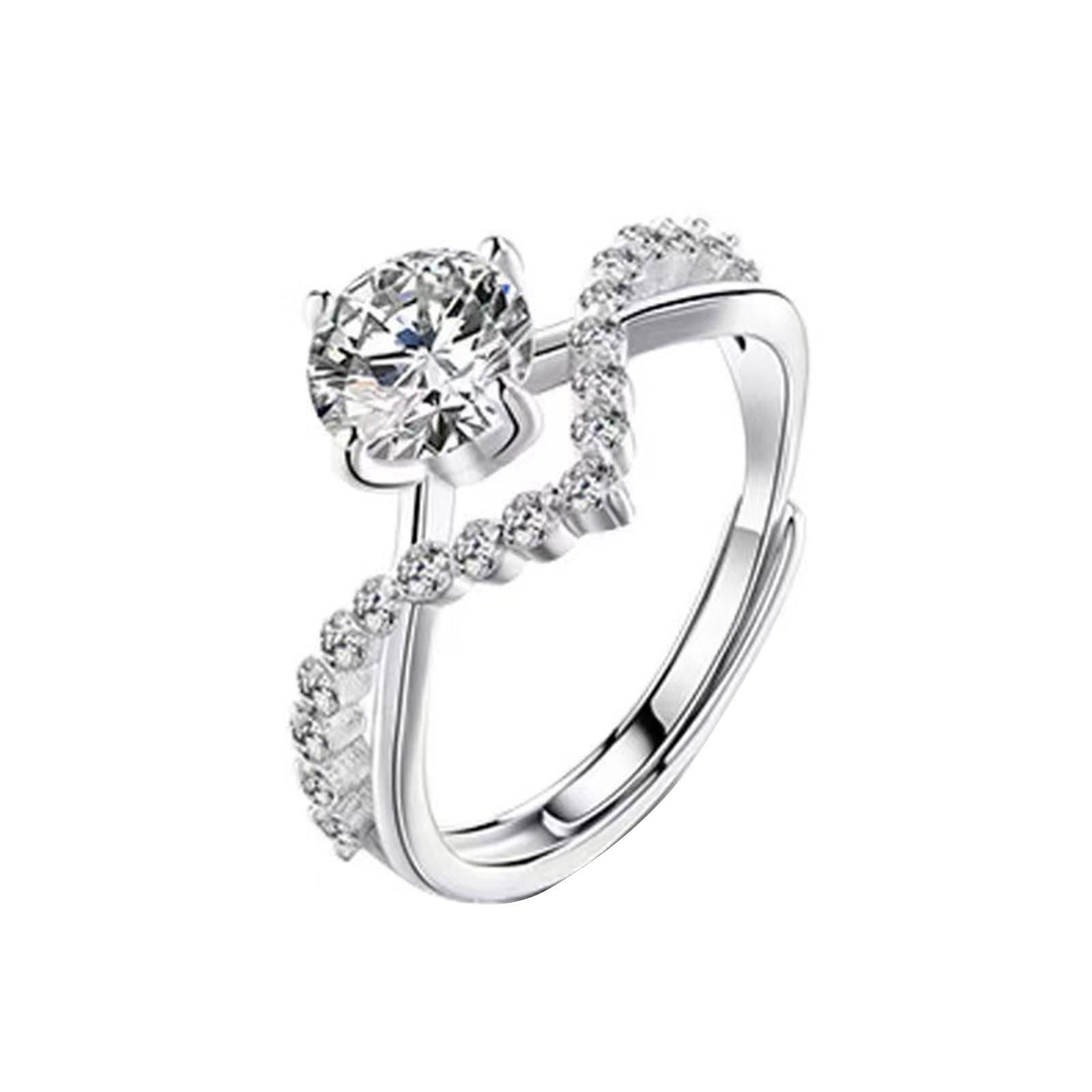 

Кольцо для свадьбы пары, корона, открытое кольцо белый