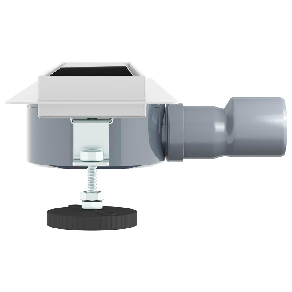 Shower Drain with Glass Cover and 360 degrees Siphon Black 50 cm