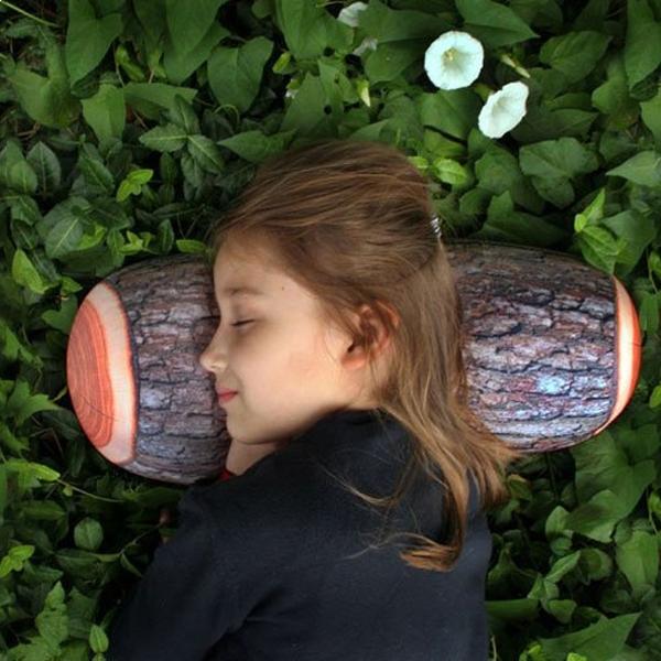 Dřevěný kmenový polštář polštář strom log polštář