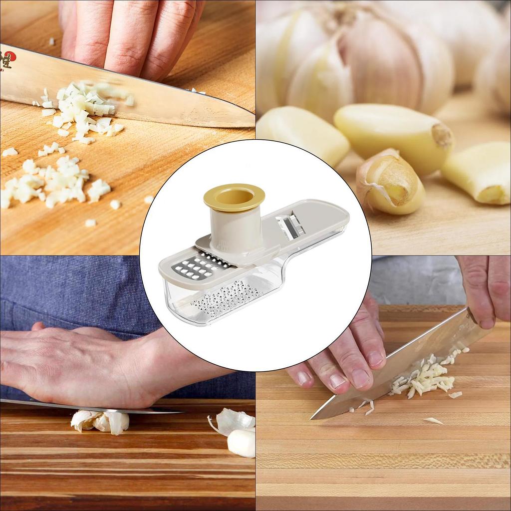 3 in1 Garlic Slicer Garlic Grinder Easy Grip Veggie Shredder with Container Multifunctional Garlic Grinder Kitchen gadgets