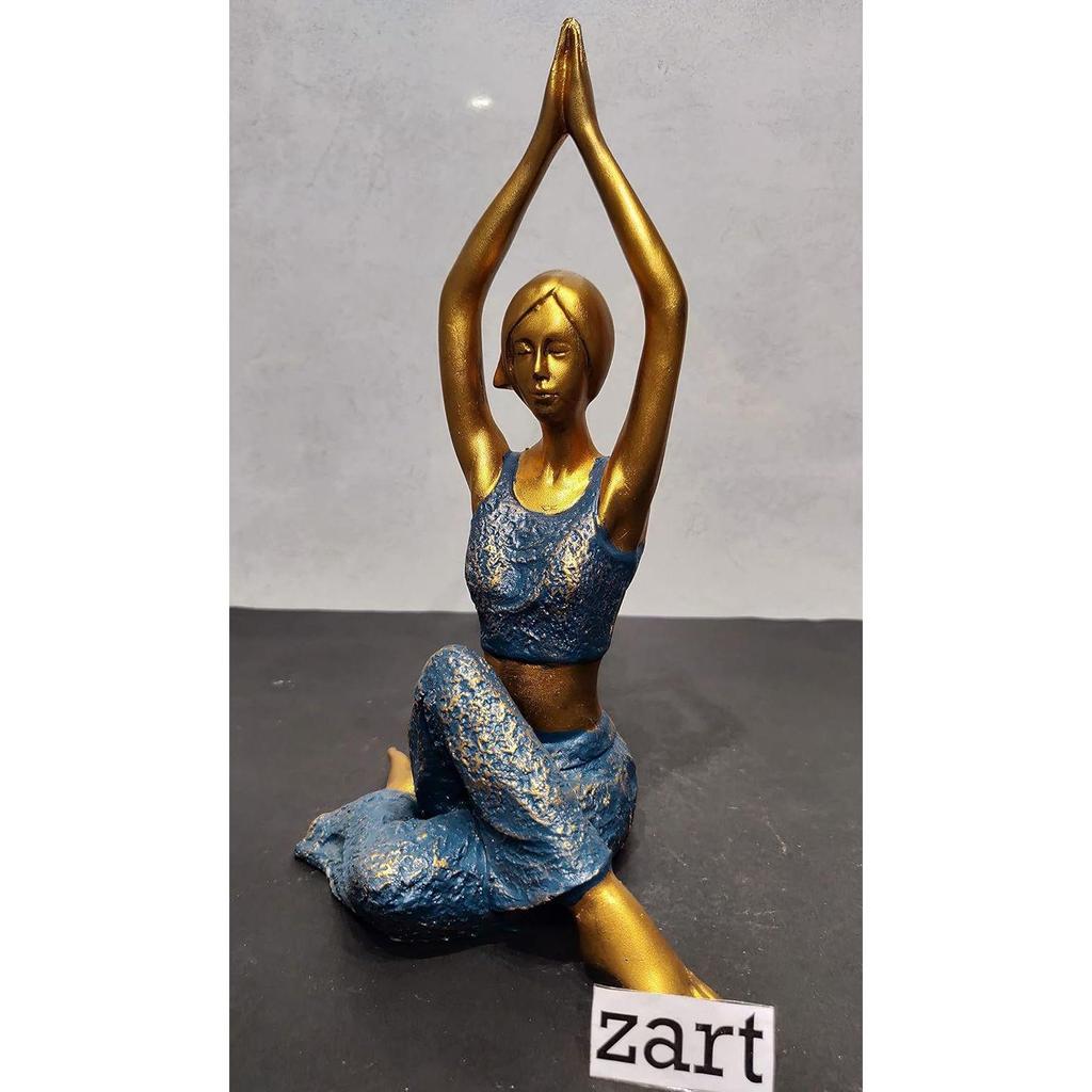Resin Lady Yoga Poses Showpiece for Home Decor Showpiece, Lady Yoga Posture for Home Shelves Decorative Item