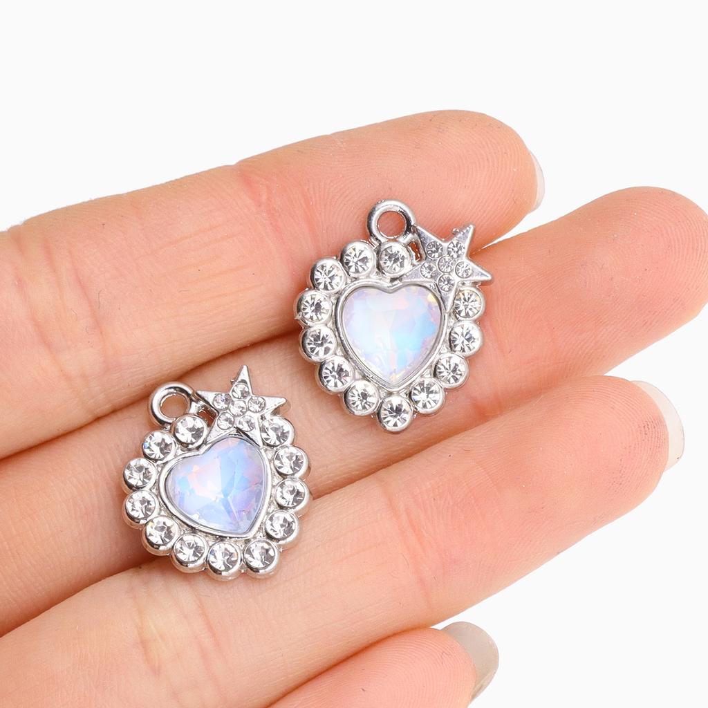 5 Stück Neumond Stern Herz Anhänger Mode Y2K Stil Legierung Anhänger Für DIY Handgefertigte Halskette Armband Und Schmuckherstellung Handwerk