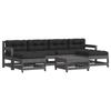 VidaXL Salon de Jardin avec Coussins 7 pcs, Canapés avec Dossier et Accoudoir, Ensemble de Meubles avec Table Basse Patio 3185943