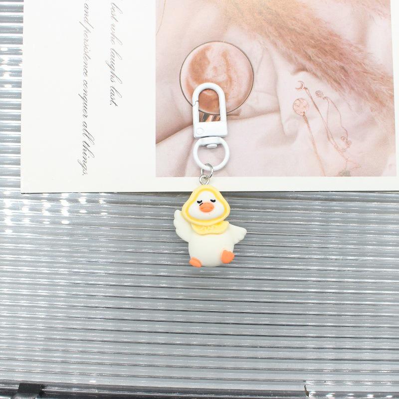 Cross-border Cute Cartoon Duck Keychain Pendant - Creative Bag & Phone Charm for Couples