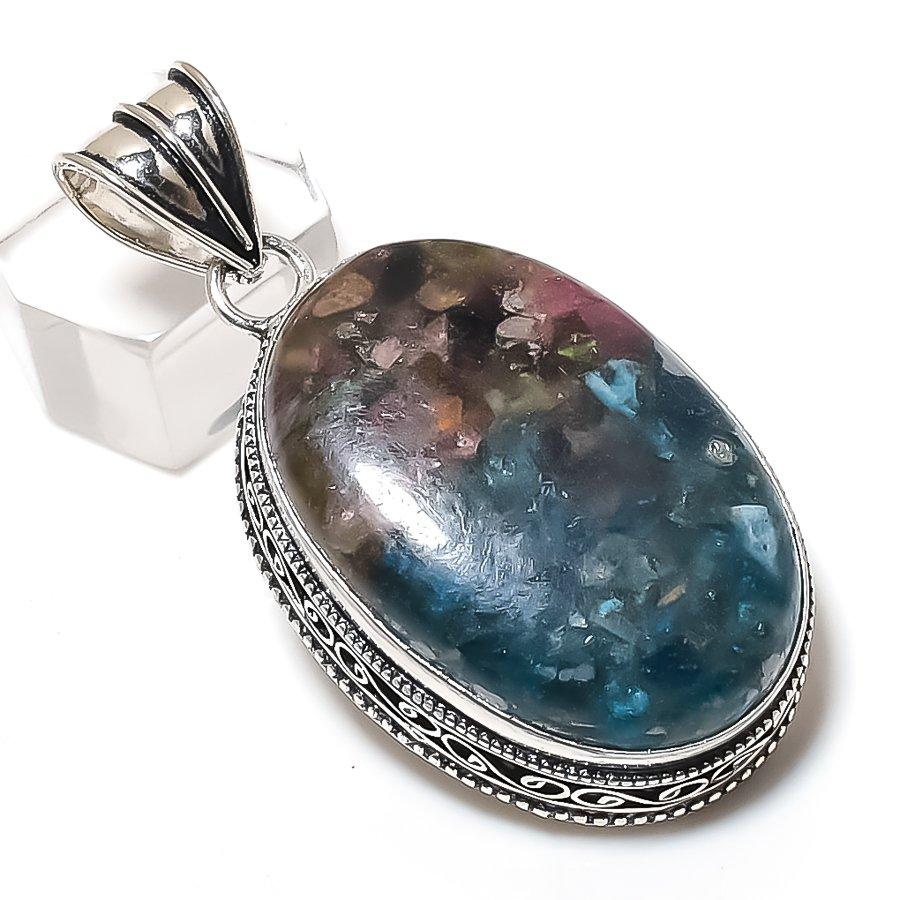 

Natural Watermelon Tourmaline 925 Sterling Silver Jewelry Pendant 2.17 t2l95