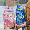 520ml Cute Water Bottle with Straw for Kids Chilrdren School Girls BPA Free Boys Sports Outdoor Cup