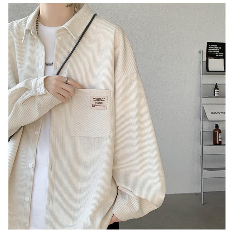 Men's Long Sleeve Corduroy Shirt Retro Loose Large Size Shirt Jacket