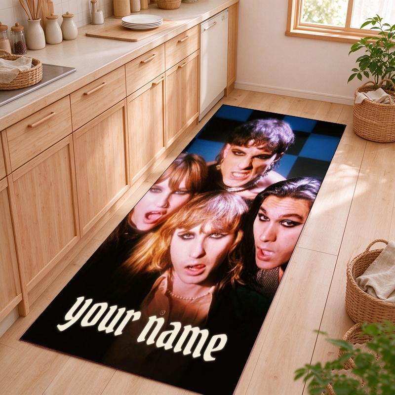 maneskin Customizable name kitchen floor mat easy to clean and wipe down Suitable for kitchens living rooms and entryways—a perfec