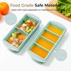 Silicone Freezer Tray With Lid Soup Cubes Freezer Container Mold 2/4 Cup Large Ice Cube Tray for Broth Soup Food Freezer Storage