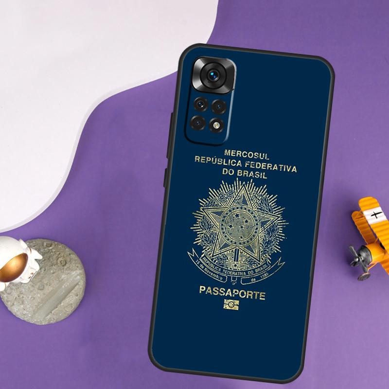 Brazil Passport Case For Xiaomi Redmi Note 13 14 Pro 12 9 10 11 Pro 10S 11S 12S Redmi 14C 13C 10C 12C Cover