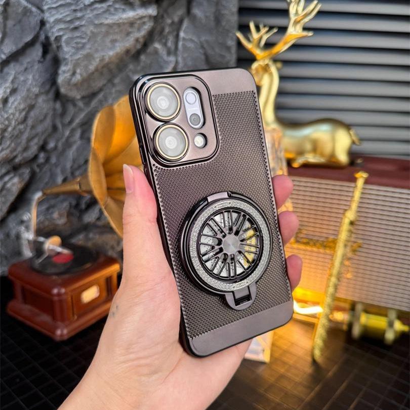 Electroplating Gold Suitable for OPPO Mobile Phone Case Reno14Pro Gyro Bracket Reno13 Bright Mesh Heat Dissipation X8