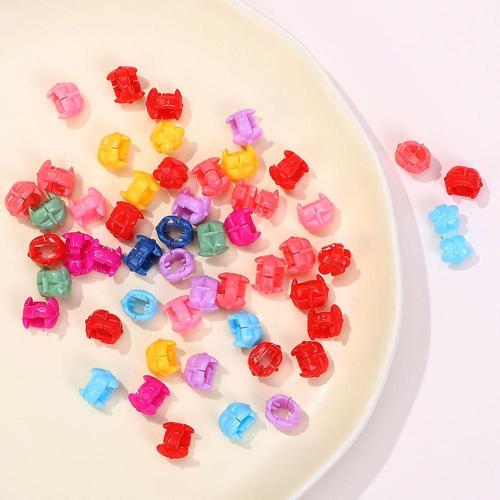 100Pcs Colorful Small Girls Hair Clips Cute Flower Star Hair Claws Styling Hair Braid Hairpins Kids Hair Accessories Headwear