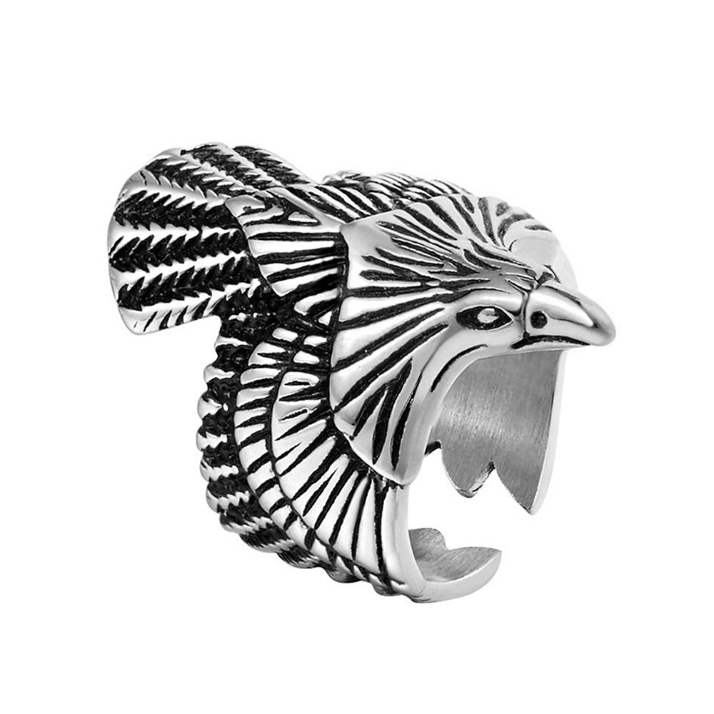 Vintage Stainless Steel Flying Eagle Ring Punk Biker Jewelry Unique Animal Rings For Men Women Fashion Gifts