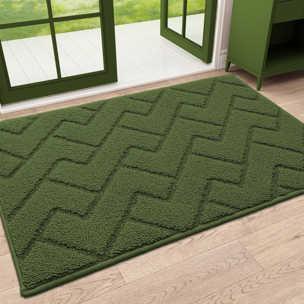 Olanly Washable Front Entry Doormats for Entryway Indoor Door Mat Non-Slip Absorbent Resist Dirt Entrance MatInside Floor Mats