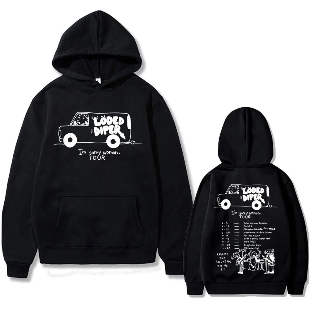 Limited edition Loded Diper I'm Sorry Tour Hoodie Men's Retro Rock Sweatshirt Fashion Street Autumn Winter Warm Hoodie