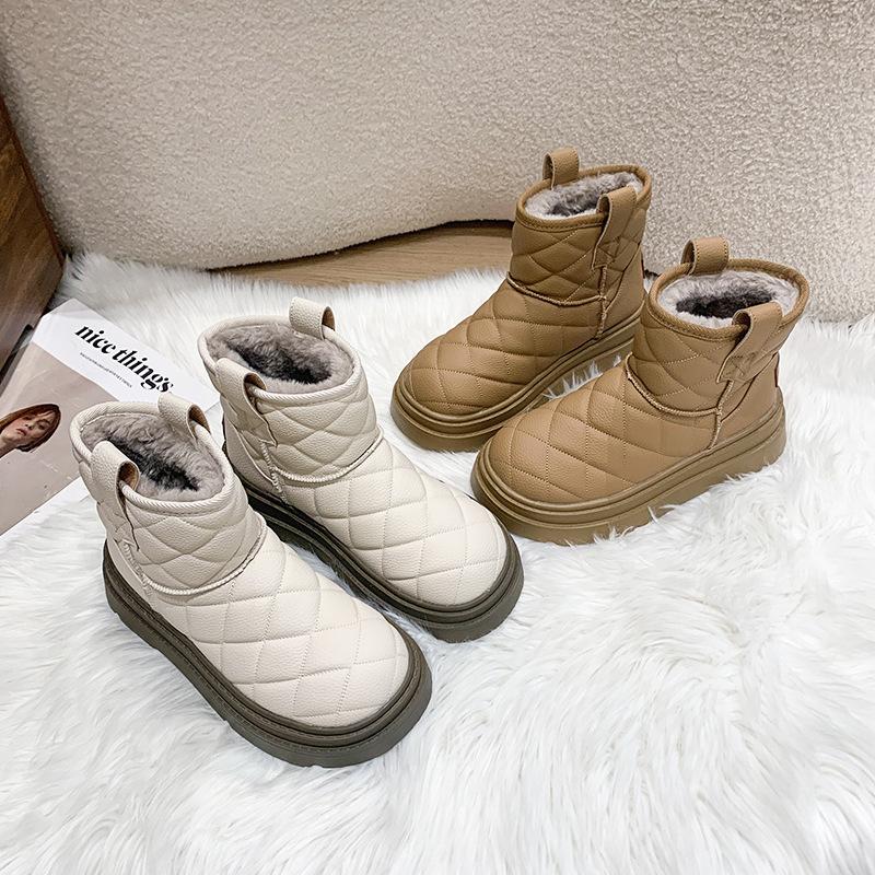 Women's Large Size Soft Sole Winter Warm Anti-slip Fur Snow Boots Padded Lined Ankle Boots Anti-slip Hiking Sports Cotton Boots