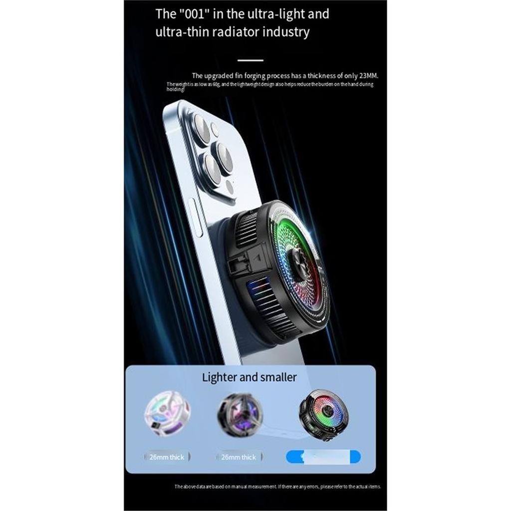 CT20 Magnetic Phone Cooler Fast Cooling Fan Adhesive Clip for Phone Android Mobile Gaming