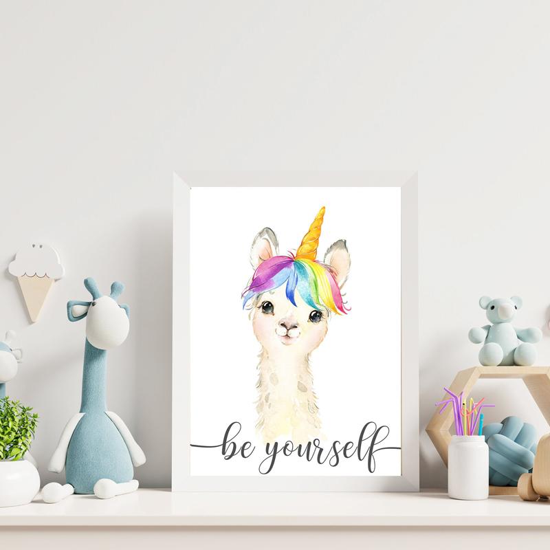 Llama Printable Wall Art Set Alpaca Wall Art Canvas Painting Nursery Posters And Prints Wall Pictures Baby Kids Room Décor No Frame