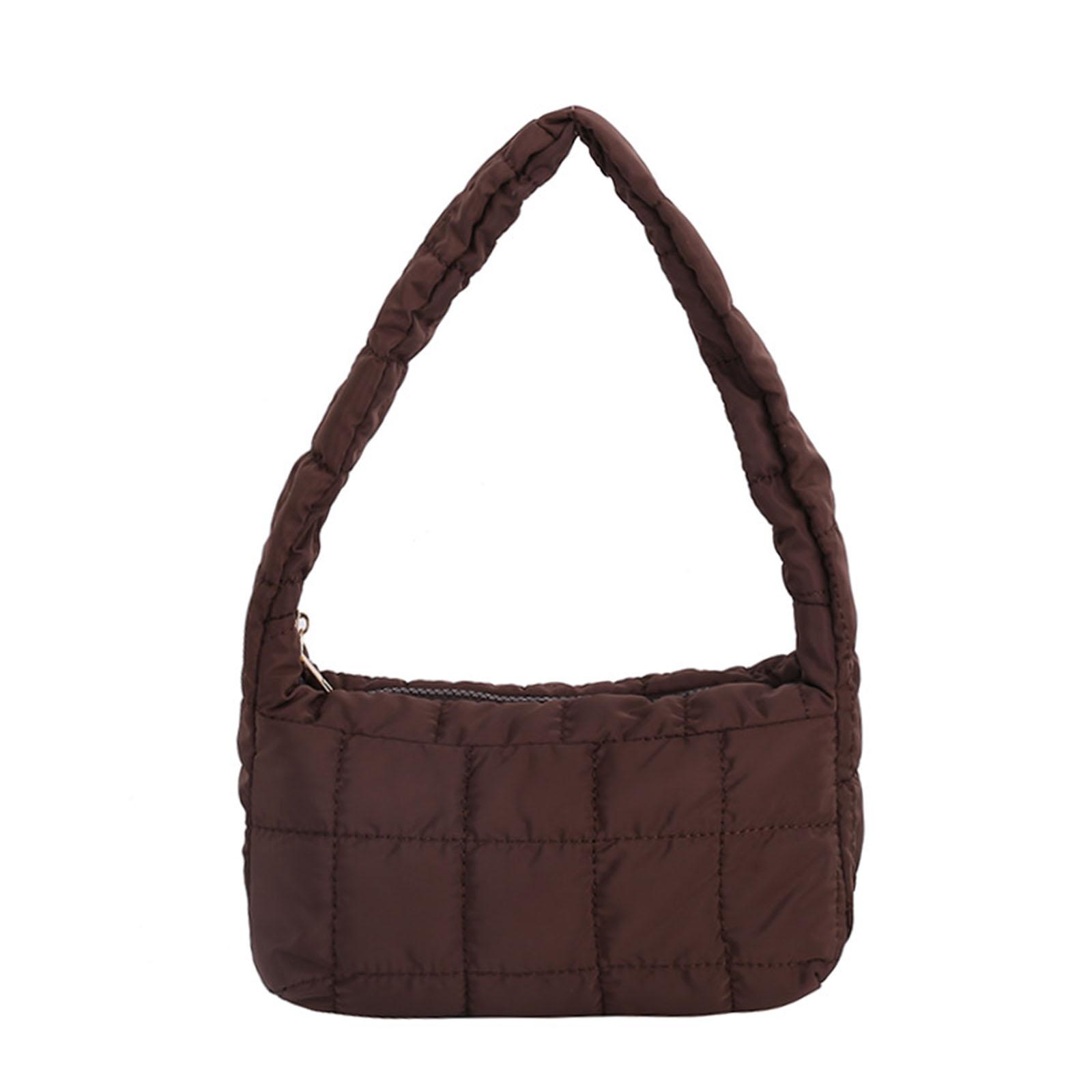 

Модная сетчатая сумка на плечо, шикарная сумка-тоут в стиле ретро, сумка для свиданий, сумка Ins с хлопковой подкладкой, сумка для подмышек, подарок для женщин и девочек коричневый