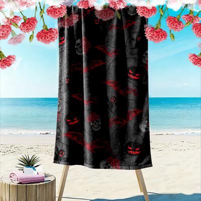 Beunruhigend gotischer karminroter Flüster-Print Strandtuch, schnell trocknend, geeignet für Reisen, Outdoor-Sport, Joggen, den Strand und Schwimmen, Geschenk