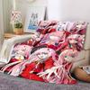 Franxx Angels Flannel Blanket Super Soft Warm Cozy Blanket For Sofa Bed Office Travel Allseason Home Decor Gift