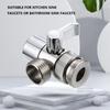 3 Way Water Tap Connector Splitter Copper Kitchen Sink Splitter Diverter Valve Leak-Proof Switch Faucet Adapter for Bathroom