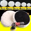 3/4/5/6/7 inch Wool Polishing Disc Car Waxing Polishing Buffing Car Paint Care Polisher Pads Auto Washing Accessories