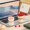 Rose Ceramic Fruit Fork Set with Storage Jar Creative Dessert Picks Practical Fruit Serving Utensils for Appetizers Cheese Snacks