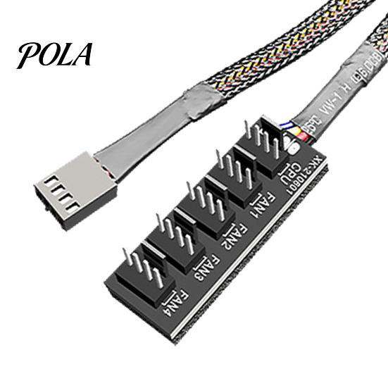 Fan Connector COOLMOON F5 PWM Splitter 4 Pin 1 to 5 Computers Wide Compatibility 33.5cm Cable CPU Adapter for Desktop