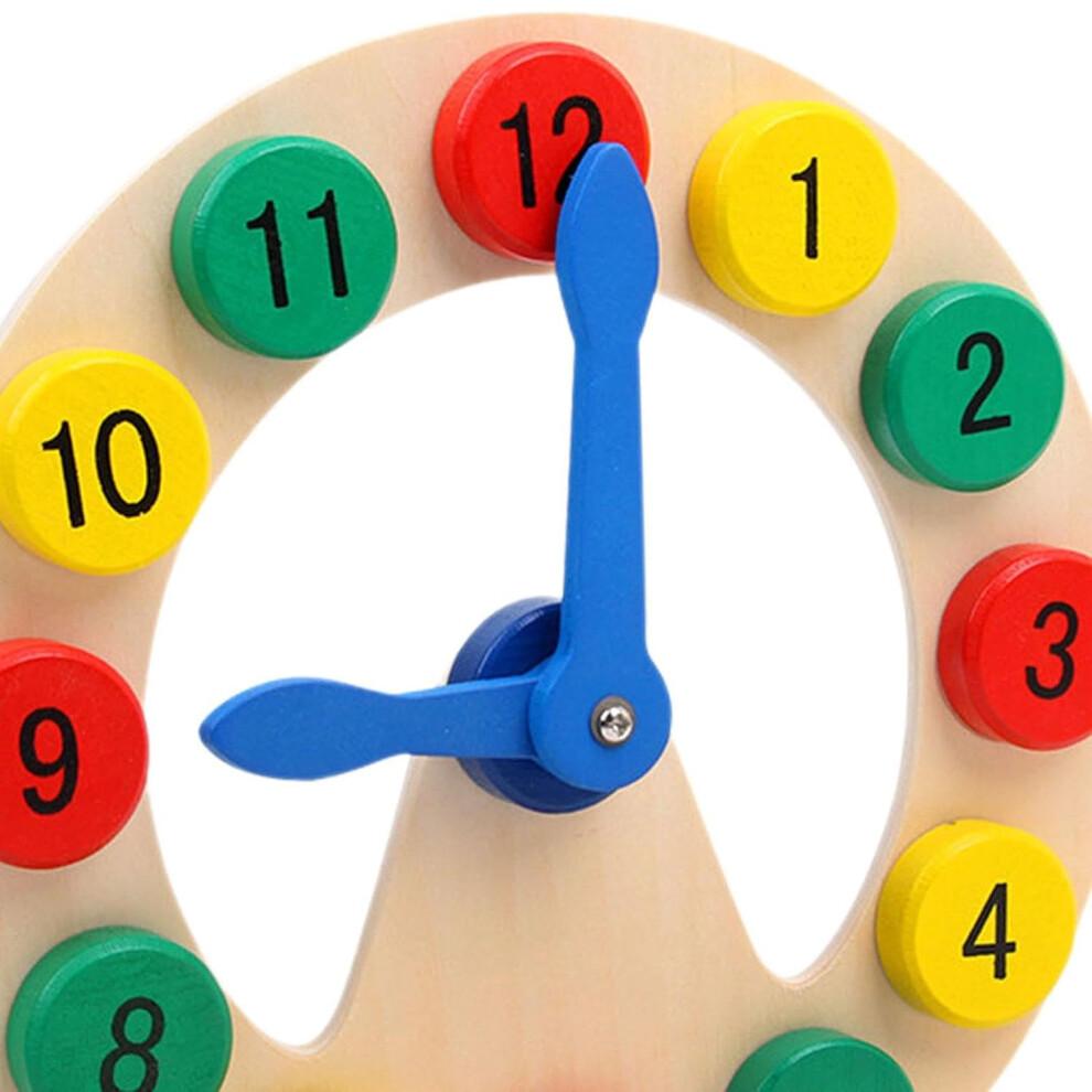 Wooden Clock Toy for Kids, Montessori Educational Hour Teaching Supplies, Learning Toy for Ages 3-6, Safe Wooden Material