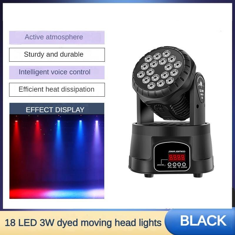 18 LED Bar Tavern 3W Voice Controlled Rotating Lamp KTV Strobe Atmosphere Light Dyeing Moving Head Light