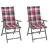 Day and Night - Day and Night Reclining Garden Chairs and Cushions 2 Pcs Solid Acacia Wood