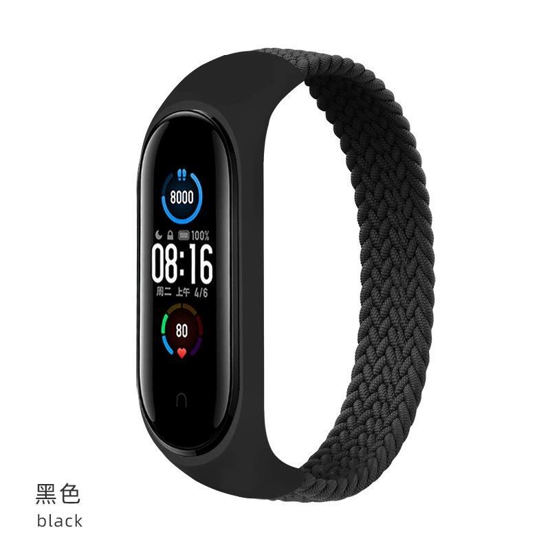 

Браслет для Xiaomi Mi band 6 7 Ремешок Нейлоновый плетеный solo loop pulseira браслет Miband5 Ремешок на запястье ремешок Mi band 5 4 3 6 correa For Mi band 7&L (170mm-180mm) чёрный