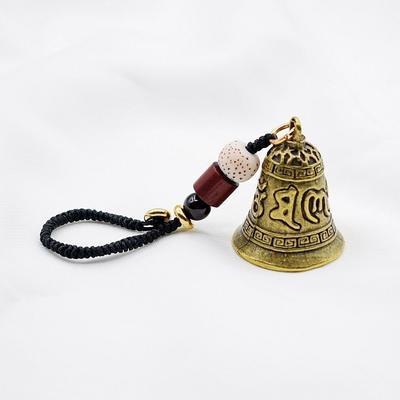 Rope Keychain Lanyard Keyring Chinese Style Vintage Six-word Mantra Bell Keychains Tibetan Buddhism