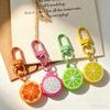 Simulated Food Toy: Fruit Keychain with Monkey, Watermelon, Orange, Lemon, and Peach Charms - DIY Pendant Accessories