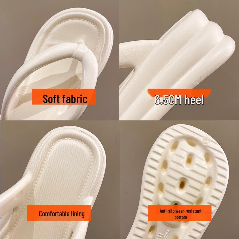 Women's EVA Odor-Resistant Non-Slip Thick-Soled Flip-Flops for Summer Beach