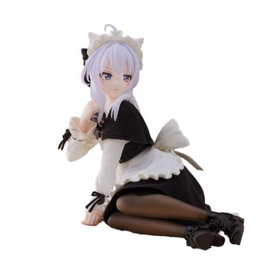 Anime Elaina Figurka Putující čarodějnice Cesta Černá kočka Šaty služky Sedící póza PVC Model Hračka