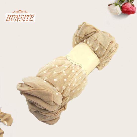 10 Pairs Women Summer Socks Dot Print See-through Mesh Ultra Thin Elastic Sweat Absorption Anti-slip Contrast Color Lady Mid Tube Socks Footwear