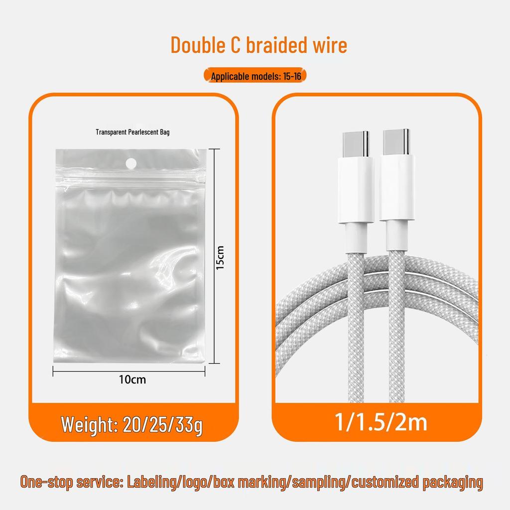 Apple-Compatible USB-C Fast Charging Cable for iPhone 8-16