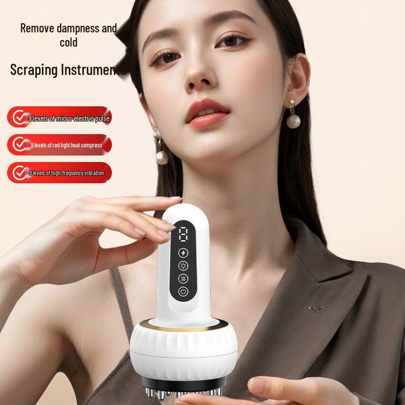 

Universal Electric Gua Sha and Kneading Massager Brush with Microcurrent Heating for Whole Body and Abdomen білий