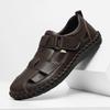 Large Size Sandals Hot Sale Of The Season Summer New Casual Open Toe Genuine Leather Slip-On Men's Beach Shoes Comfortable Rubbe
