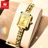 OLEVS Fashion Rectangle Women Watches Luxury Stainless Steel Gold Bracelet Analog Quartz Wristwatch For Ladies Clock Reloj Mujer