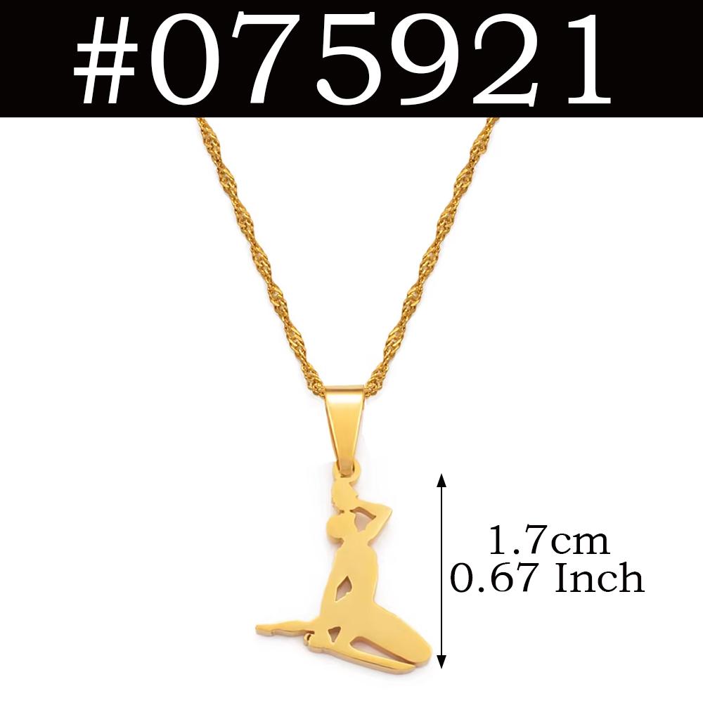 Anniyo 1Piece 3CM/1.7CM Haiti Pendant Necklace Women Girls Neg Mawon Ayiti Items Jewelry of Haiti Accessories Neg Maron #067221 60cm OR 23.6 Inches